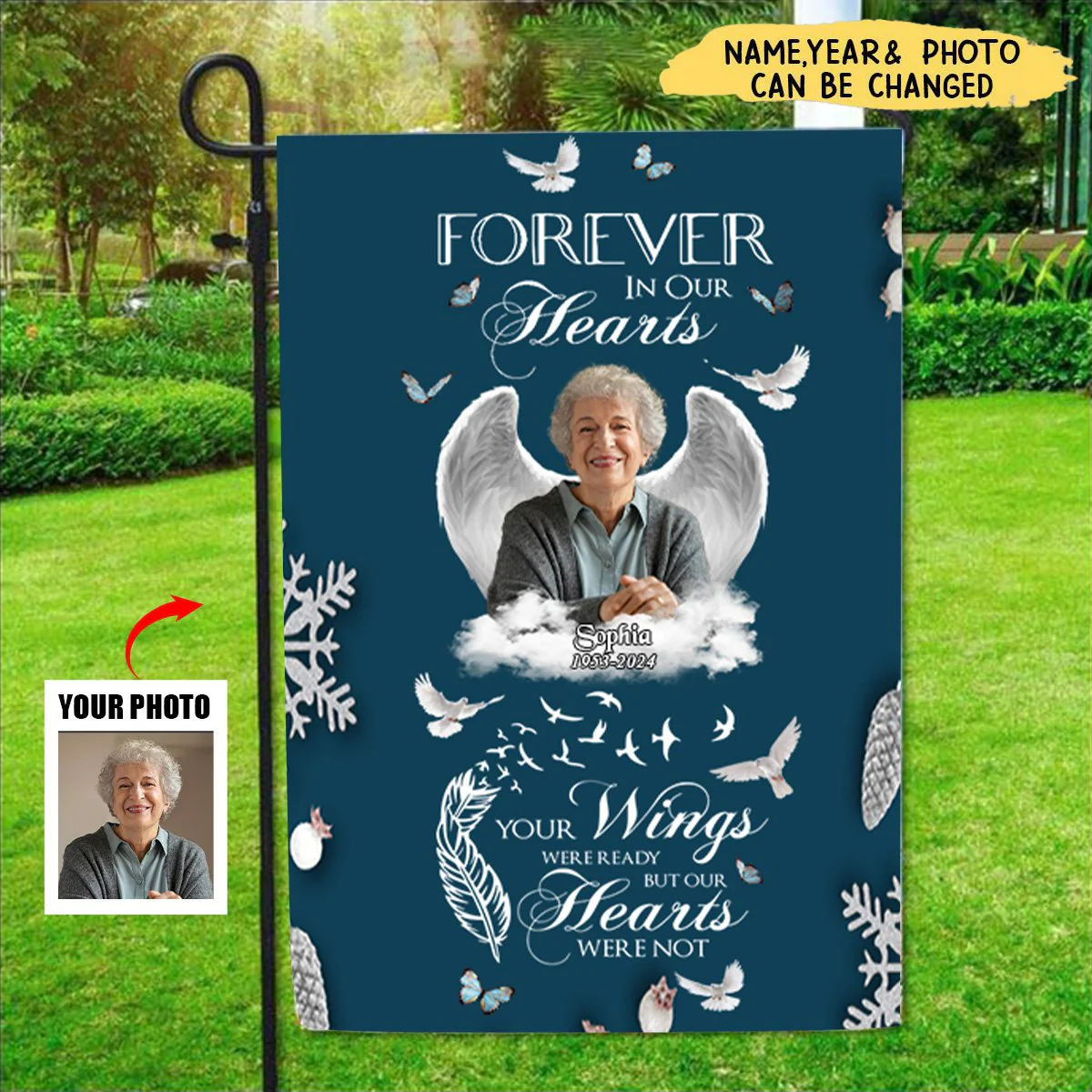 Personalized Gone But Never Forgotten Memorial Flag - Image 2
