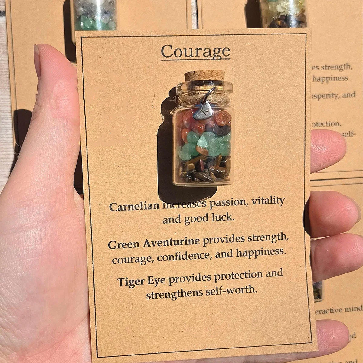Personalized GOOD LUCK crystal chip bottle. Lucky charm. Crystals for new beginnings, exams, interview - Image 4