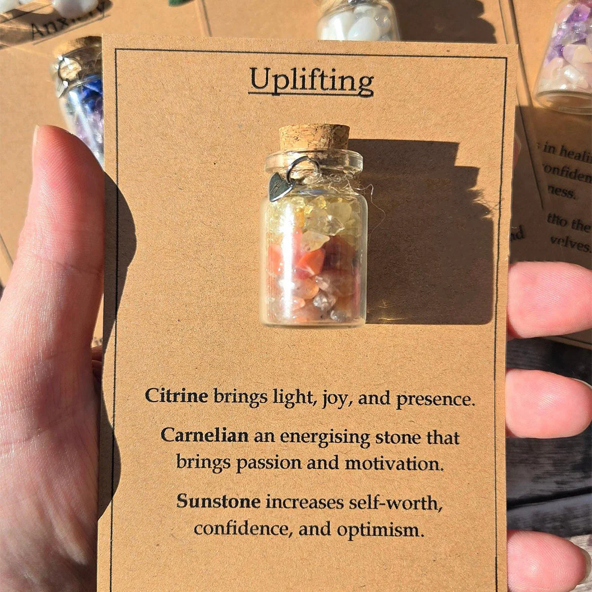 Personalized GOOD LUCK crystal chip bottle. Lucky charm. Crystals for new beginnings, exams, interview - Image 8