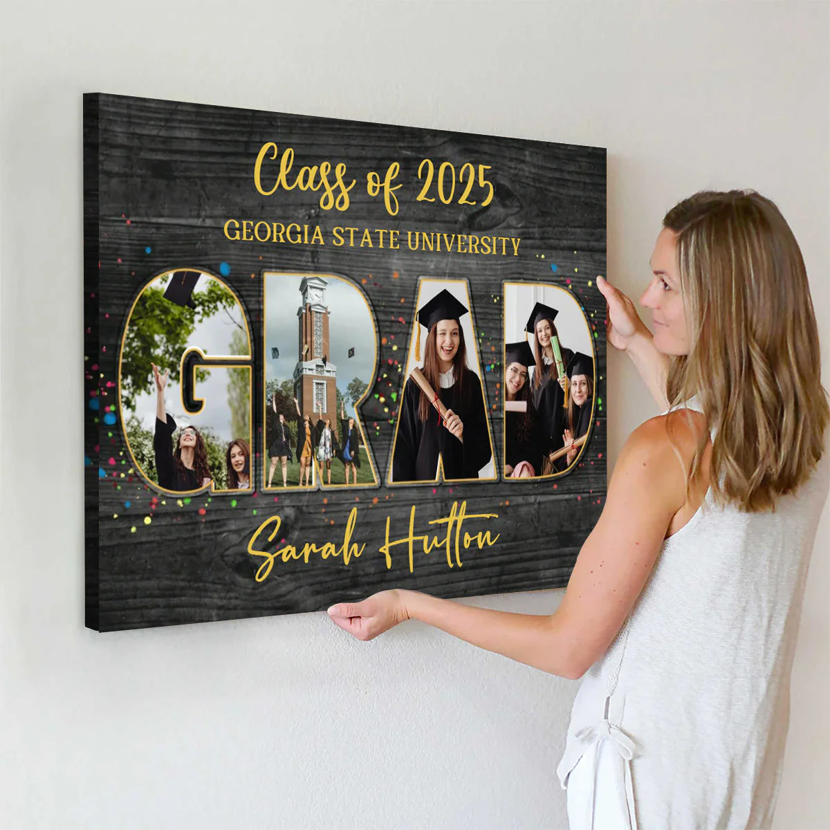 Personalized Grad Photo Collage Canvas Poster,Graduation Gifts,Class Of 2025 - Image 2