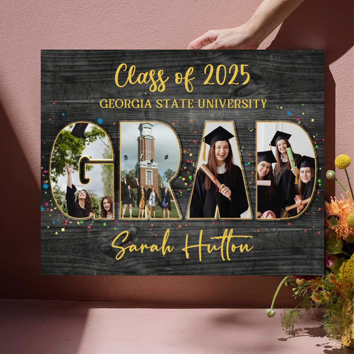 Personalized Grad Photo Collage Canvas Poster,Graduation Gifts,Class Of 2025 - Image 3