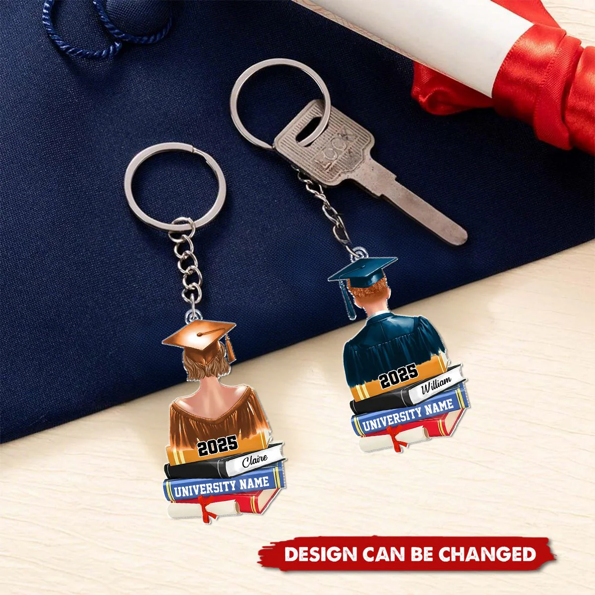 Personalized Graduation Class Senior Graduate Gift Acrylic Keychain - Image 4