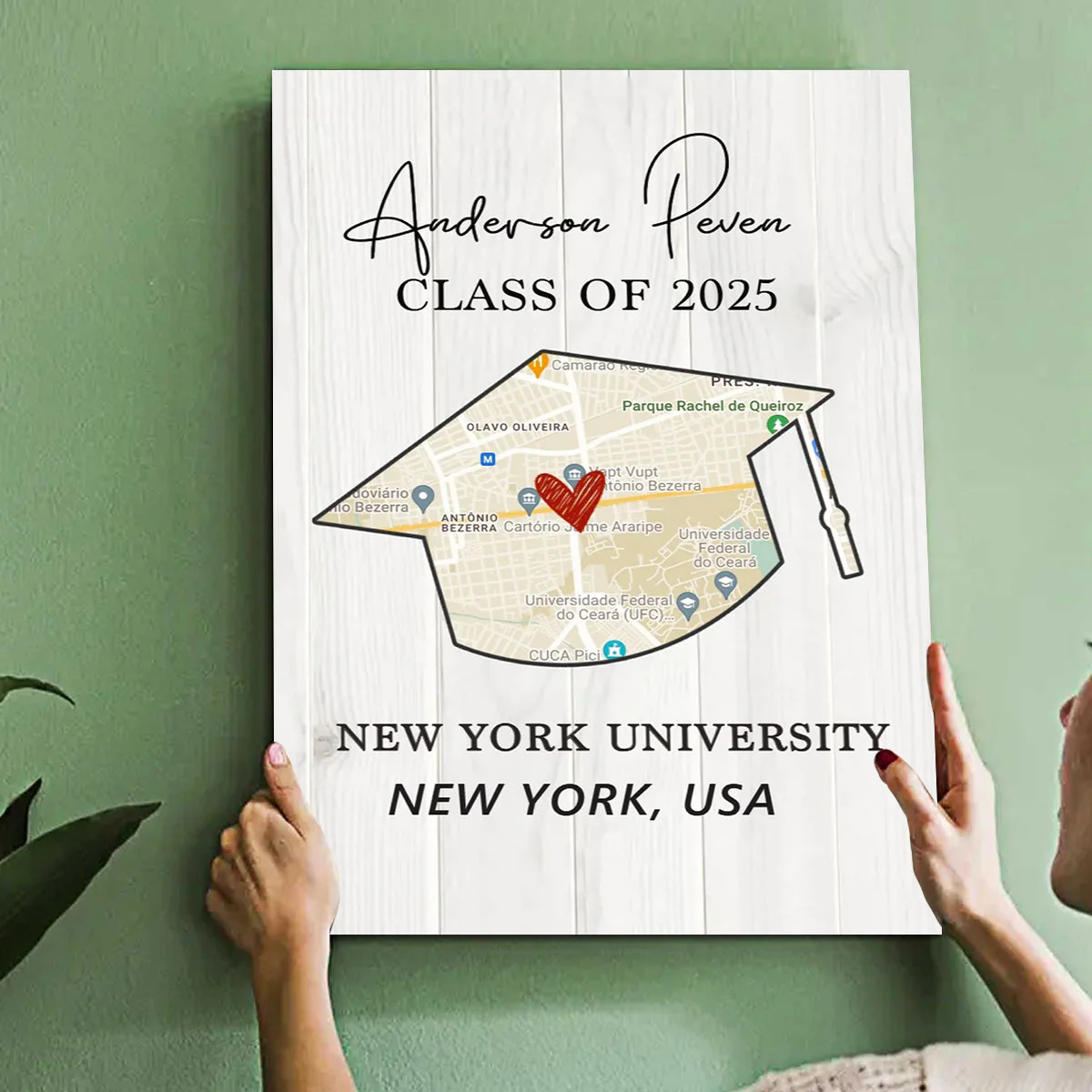 Personalized Graduation Gift Canvas Poster, University Map Print - Image 4