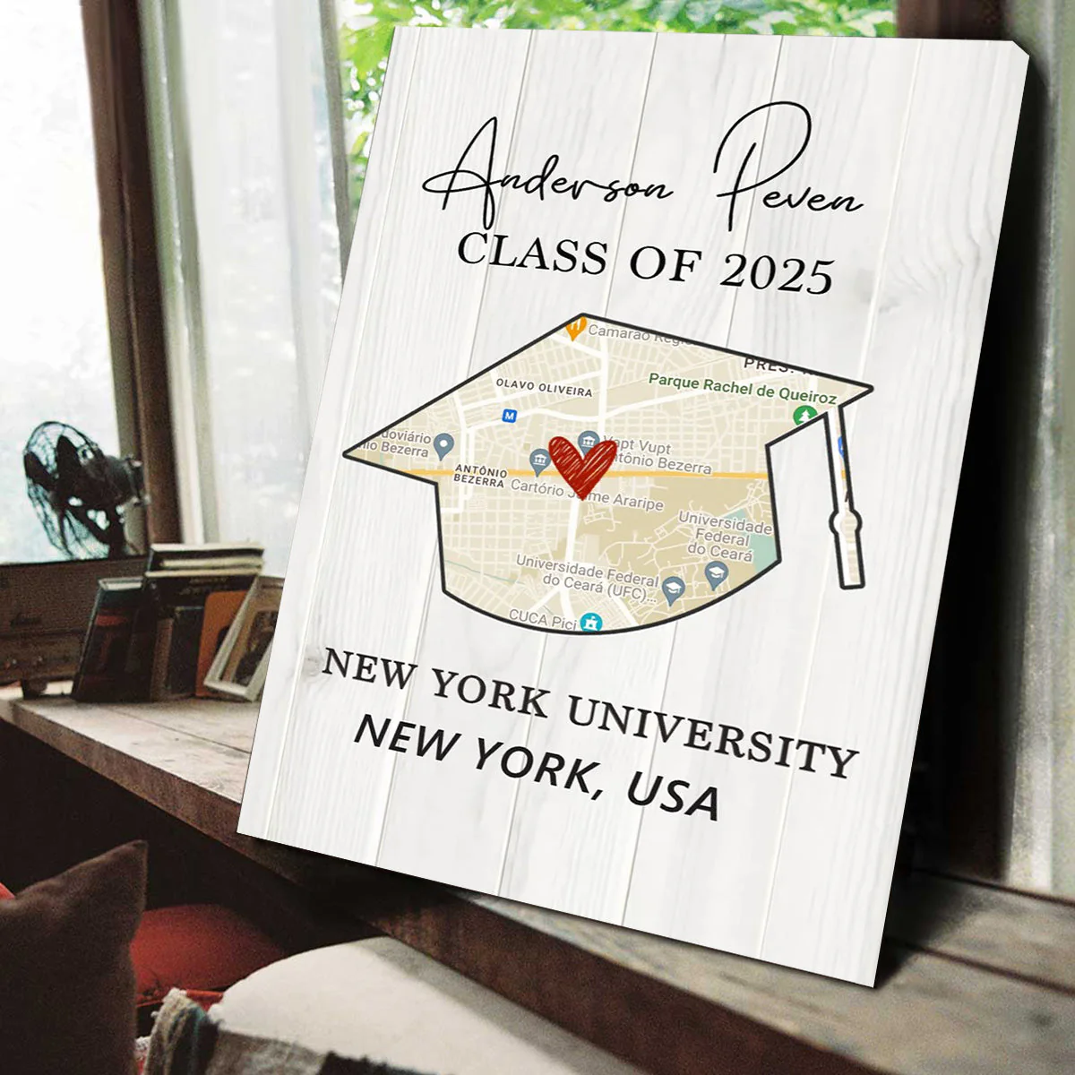 Personalized Graduation Gift Canvas Poster, University Map Print - Image 5
