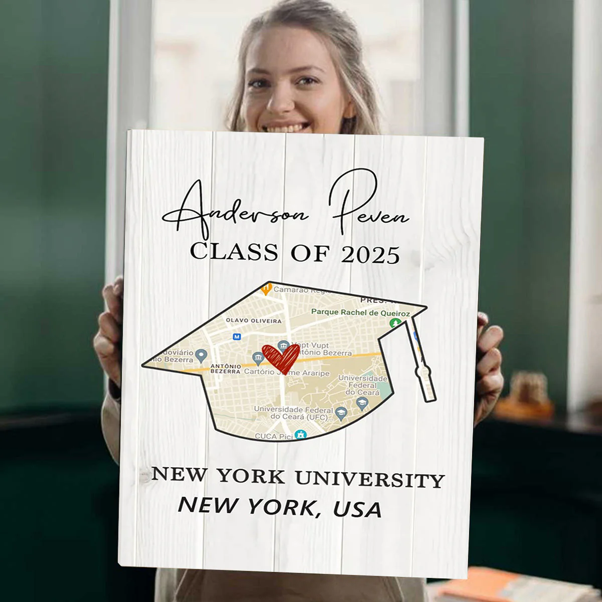 Personalized Graduation Gift Canvas Poster, University Map Print - Image 6
