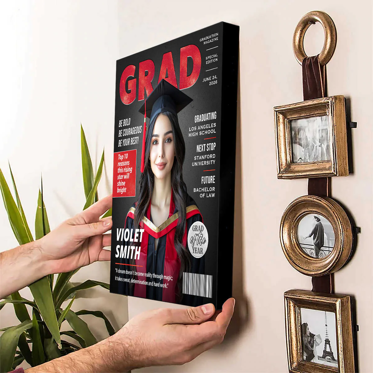 Personalized Graduation Magazine Cover Canvas , Personalized Graduation Gifts for Him or Her - Image 3