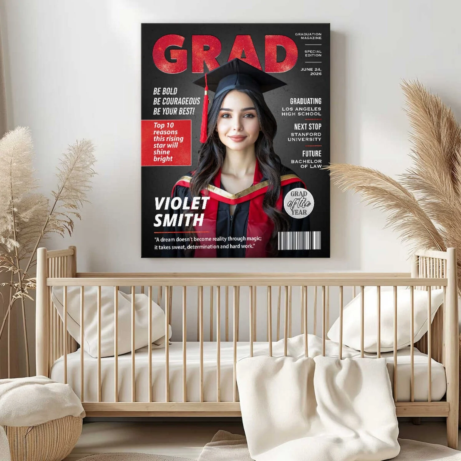 Personalized Graduation Magazine Cover Canvas , Personalized Graduation Gifts for Him or Her - Image 4