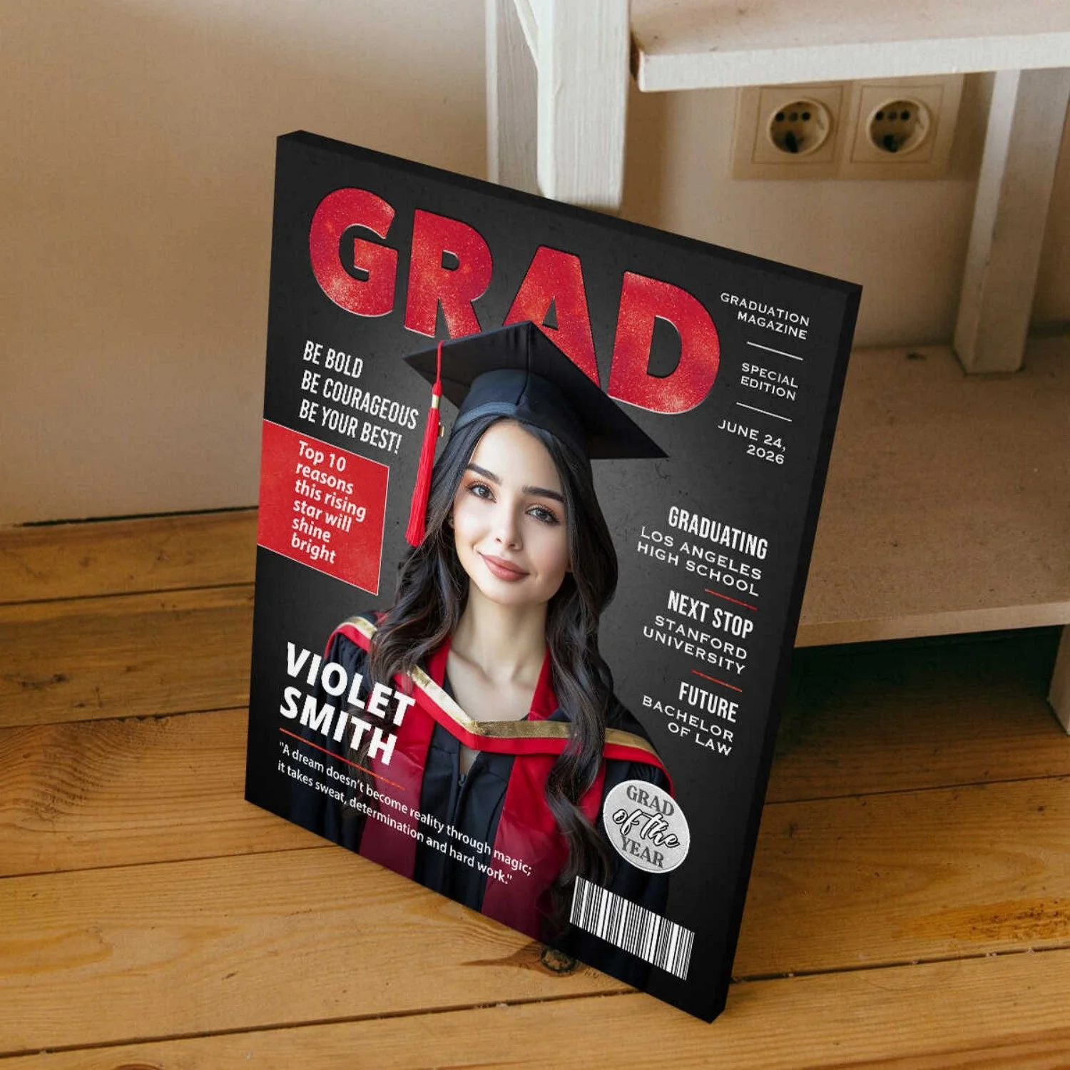 Personalized Graduation Magazine Cover Canvas , Personalized Graduation Gifts for Him or Her - Image 6