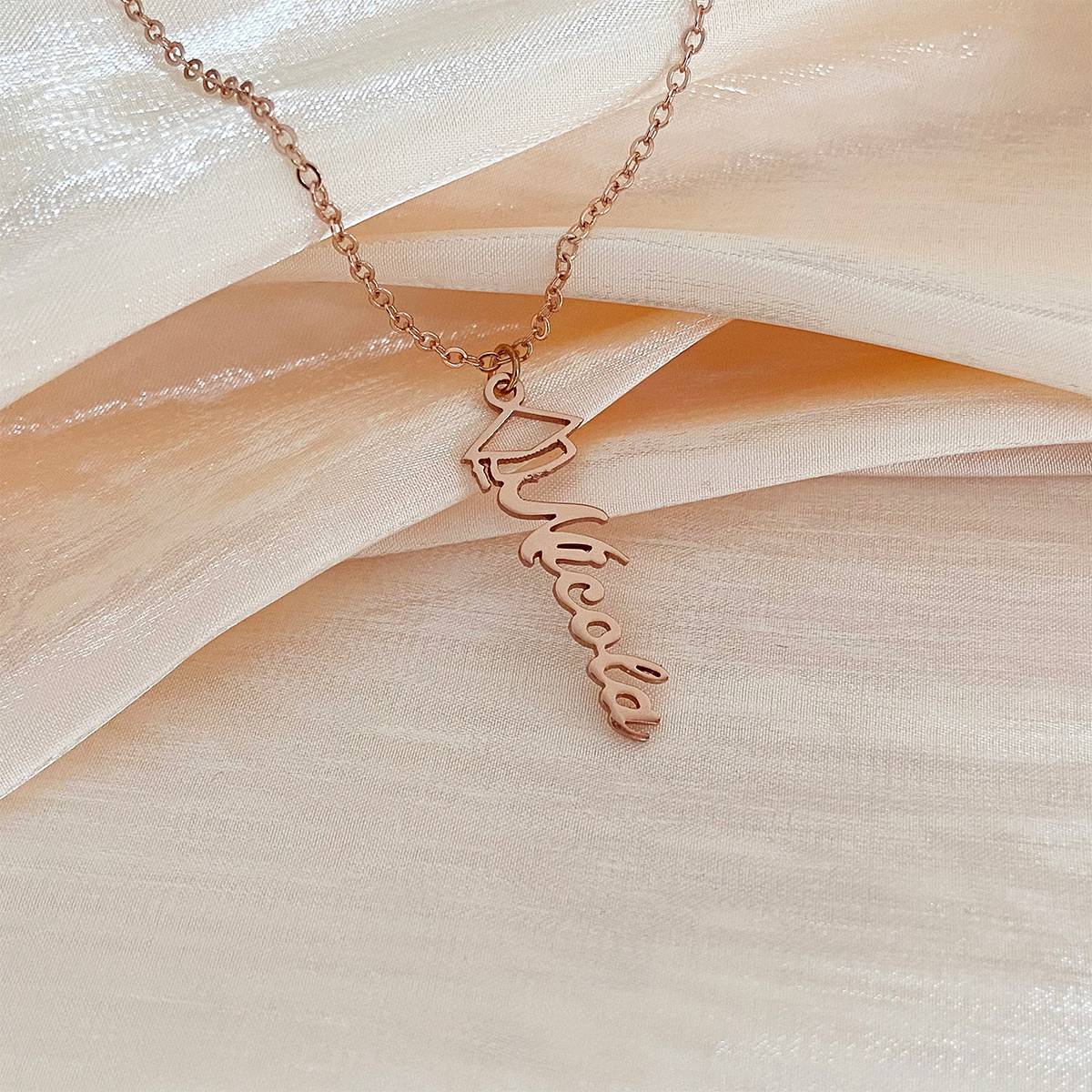 Personalized graduation name necklace, mortarboard necklace - Image 5