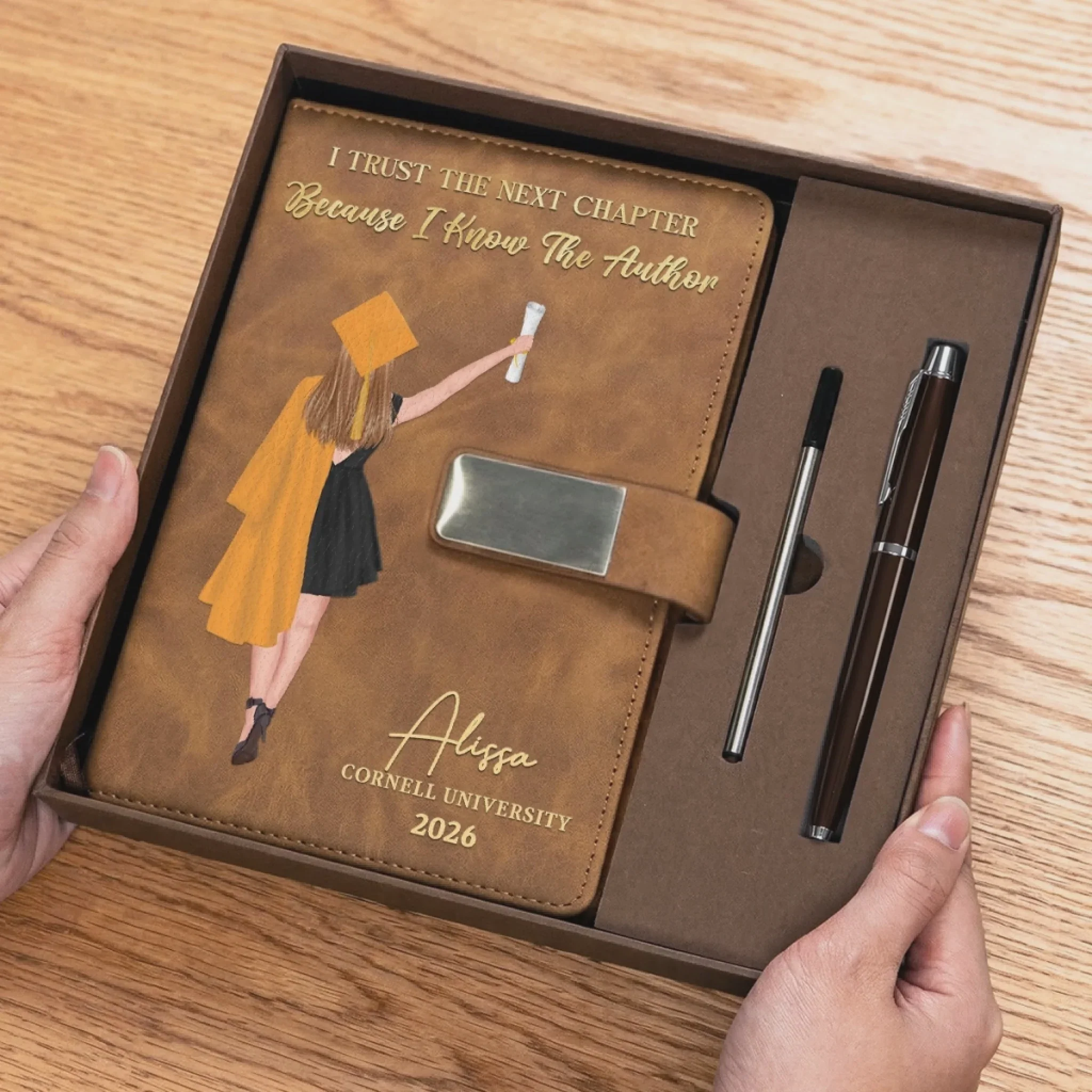 Personalized Graduation Notebook – "Write Your Own Story" – PU Leather Gift For Him & Her - Image 3