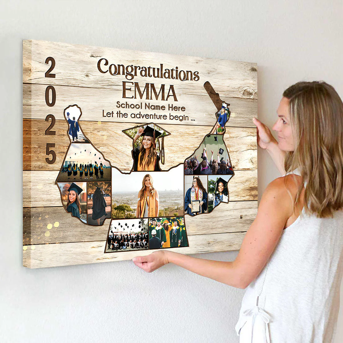 Personalized Graduation Photo Collage Canvas Poster, Graduation Gift, Class of 2025, Senior Gift - Image 2