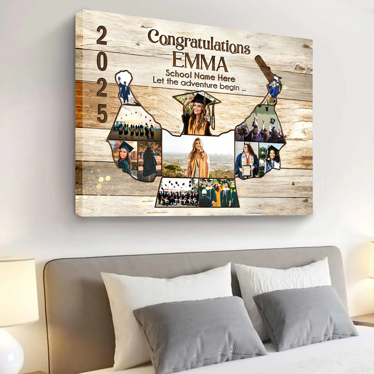 Personalized Graduation Photo Collage Canvas Poster, Graduation Gift, Class of 2025, Senior Gift - Image 4