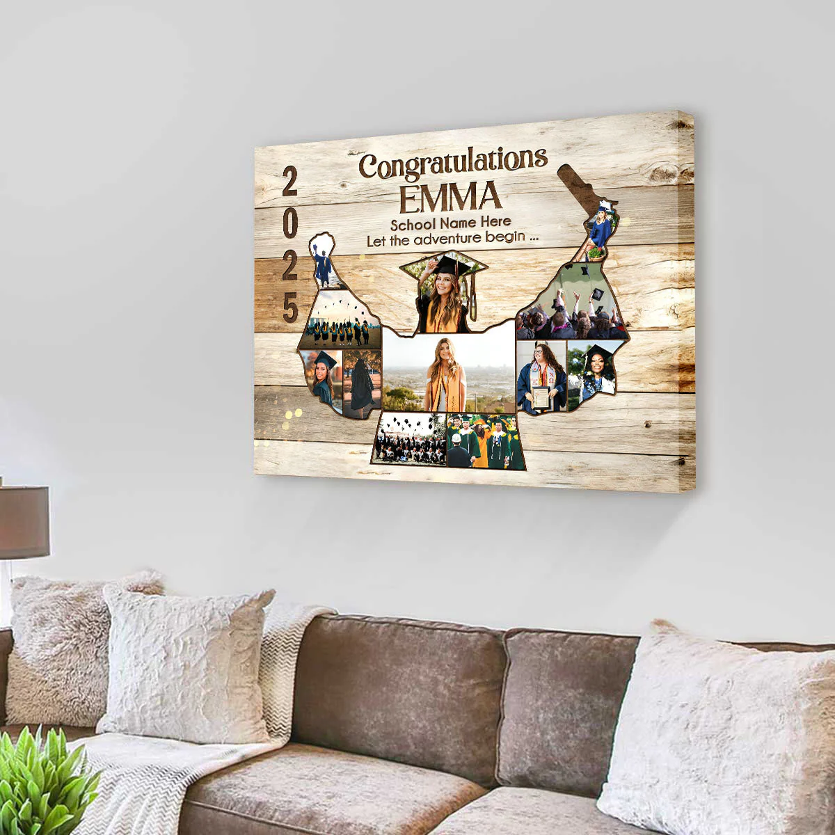 Personalized Graduation Photo Collage Canvas Poster, Graduation Gift, Class of 2025, Senior Gift - Image 5