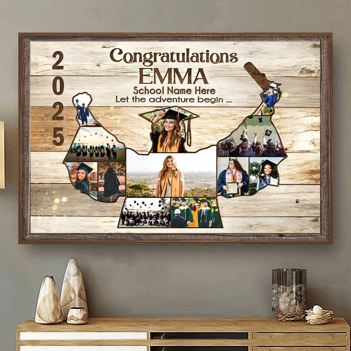 Personalized Graduation Photo Collage Canvas Poster, Graduation Gift, Class of 2025, Senior Gift - Image 6