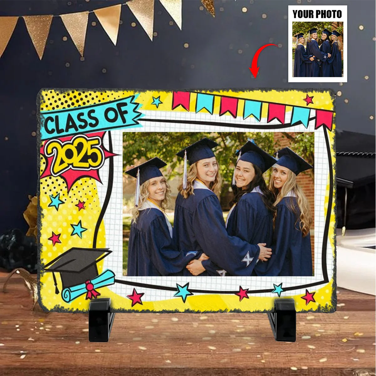 Personalized Graduation Stone With Stand,Graduation Photo Frame, Graduation Gift Idea - Image 4