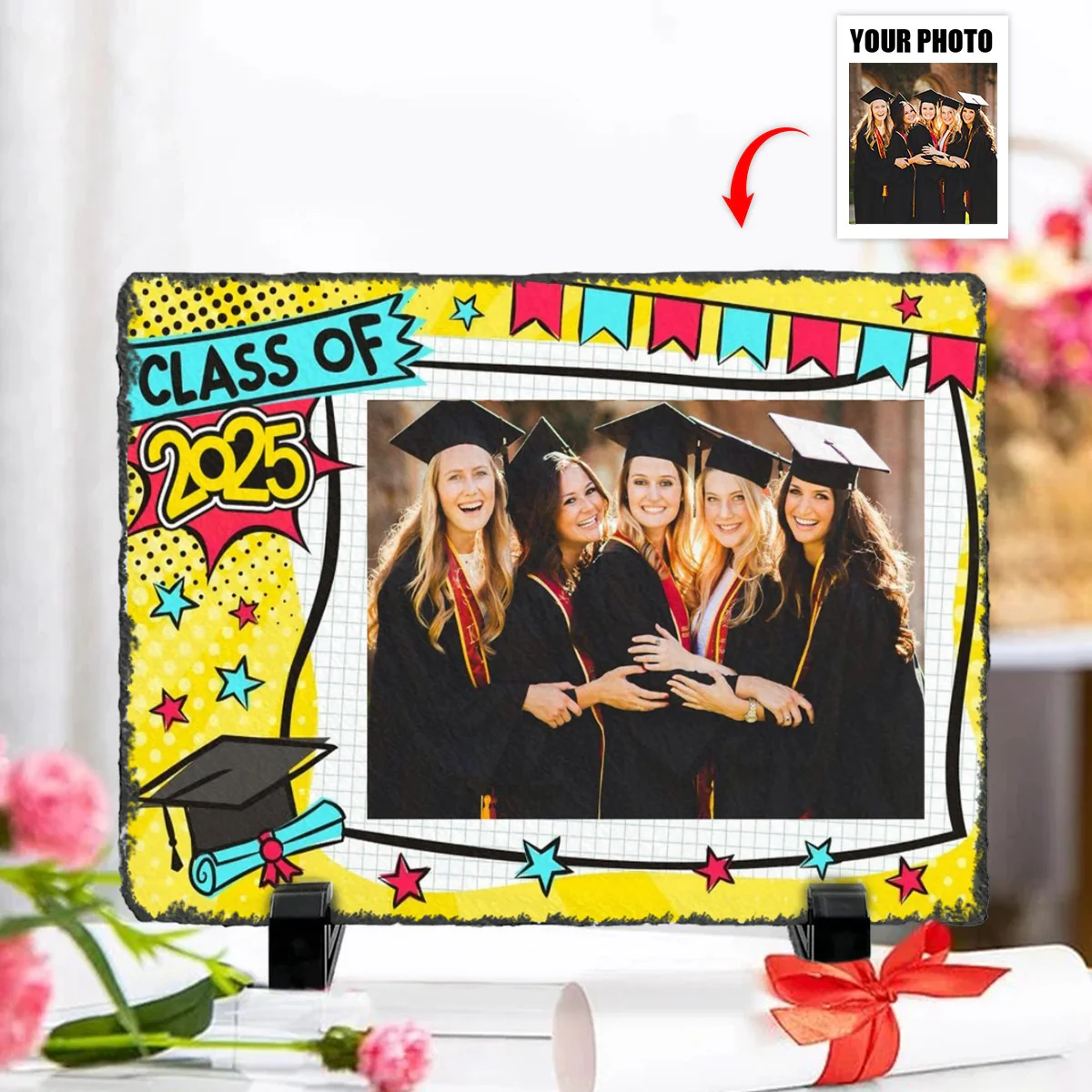 Personalized Graduation Stone With Stand,Graduation Photo Frame, Graduation Gift Idea - Image 5