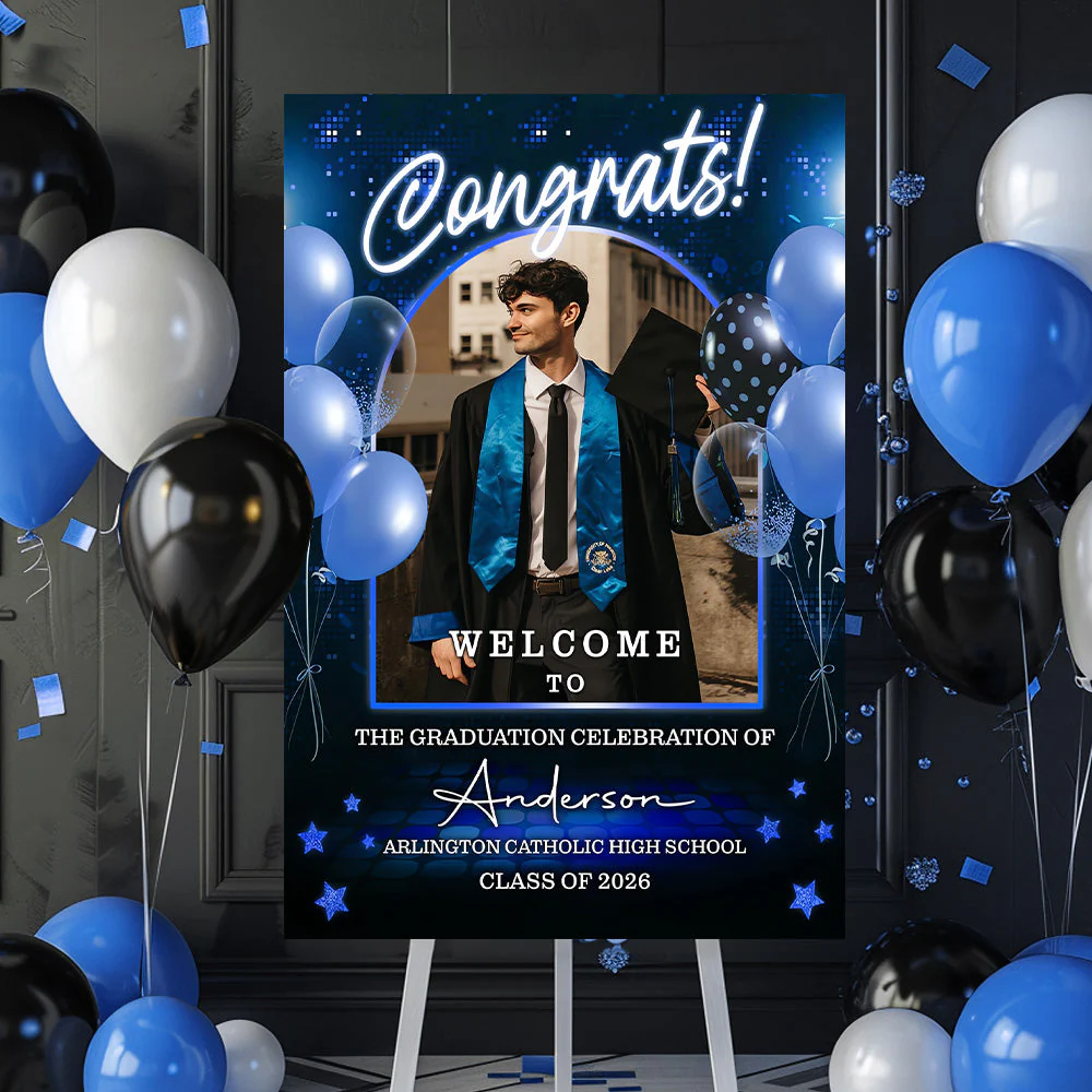Personalized Graduation Welcome Sign Canvas - Custom Photo Graduation Gifts - Image 2