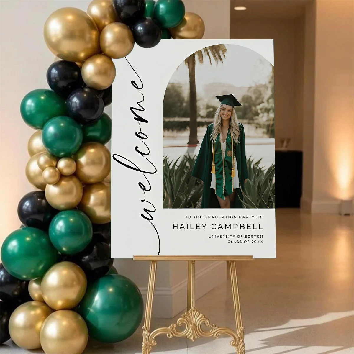 Personalized Graduation Welcome Sign, Custom Photo Grad Party Canvas Welcome Sign - Image 5