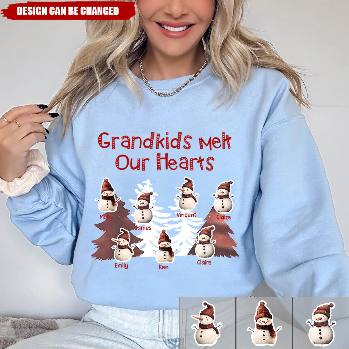 Personalized Grandkids Melt My Heart Sweatshirt - Image 2