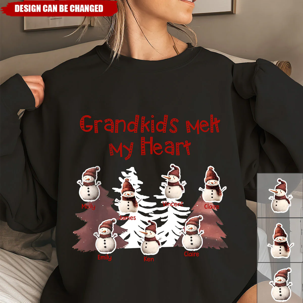 Personalized Grandkids Melt My Heart Sweatshirt - Image 4