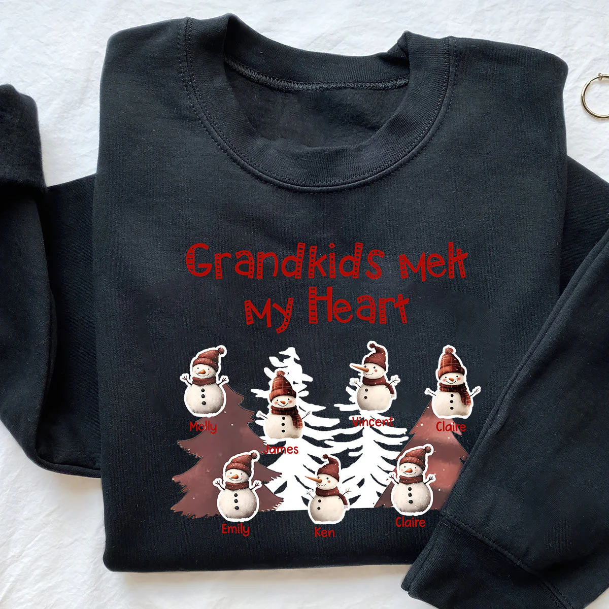 Personalized Grandkids Melt My Heart Sweatshirt - Image 6