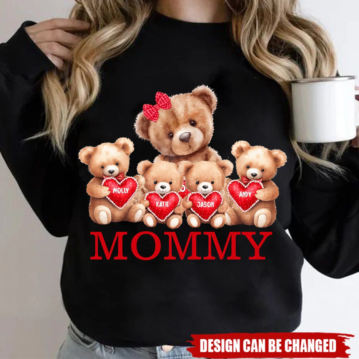 Personalized Grandma Bear With Cute Little Bear Kids Sweatshirt - Image 4