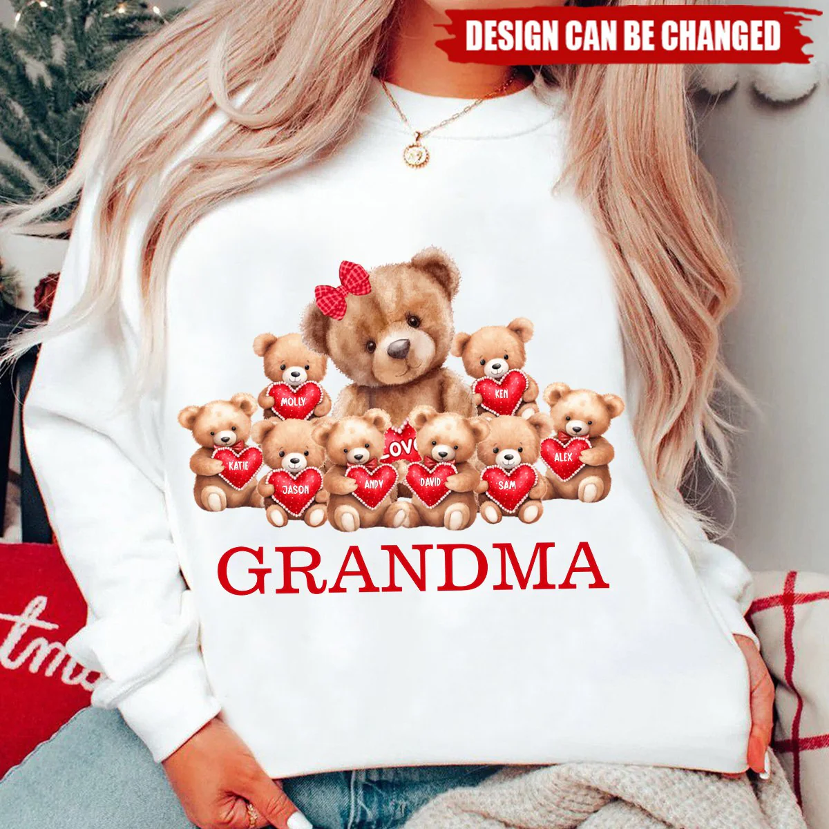 Personalized Grandma Bear With Cute Little Bear Kids Sweatshirt - Image 5