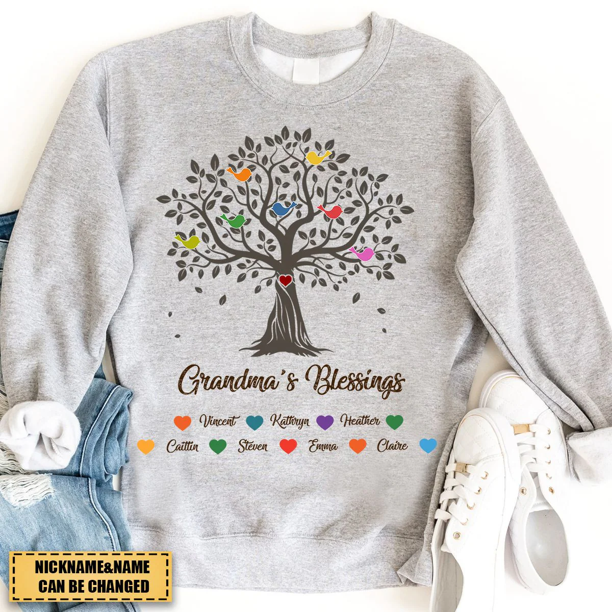 Personalized Grandma Blessing Tree Sweatshirt - Image 3