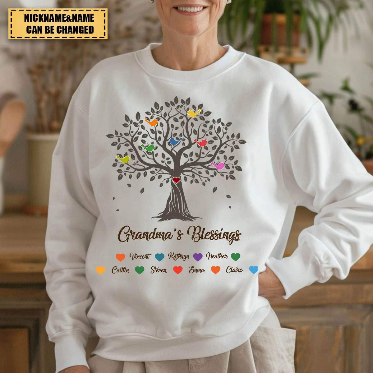 Personalized Grandma Blessing Tree Sweatshirt - Image 4
