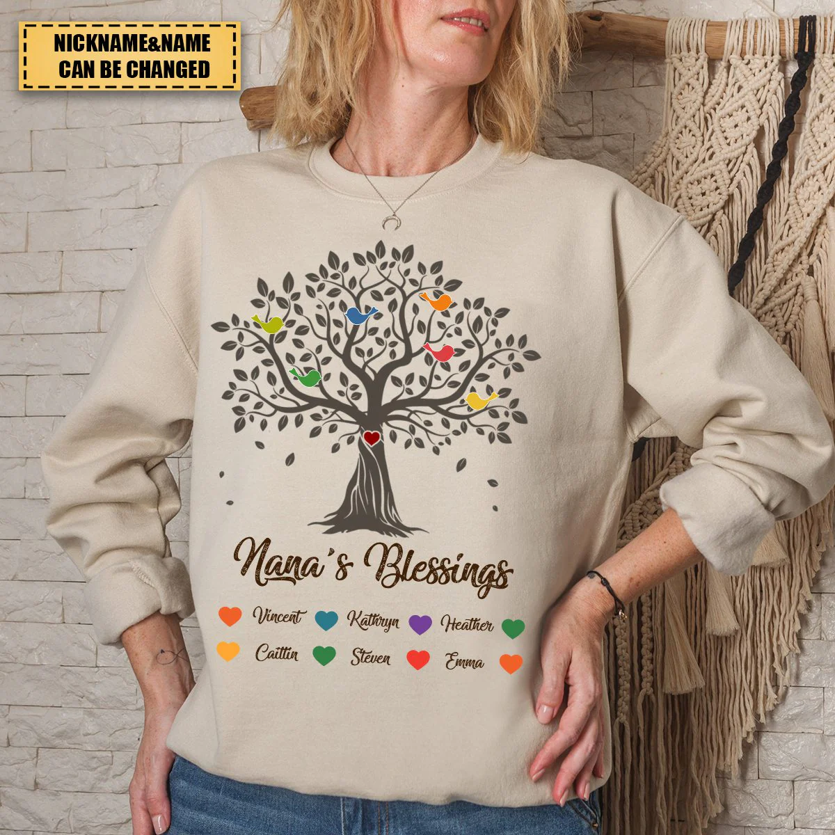 Personalized Grandma Blessing Tree Sweatshirt - Image 5