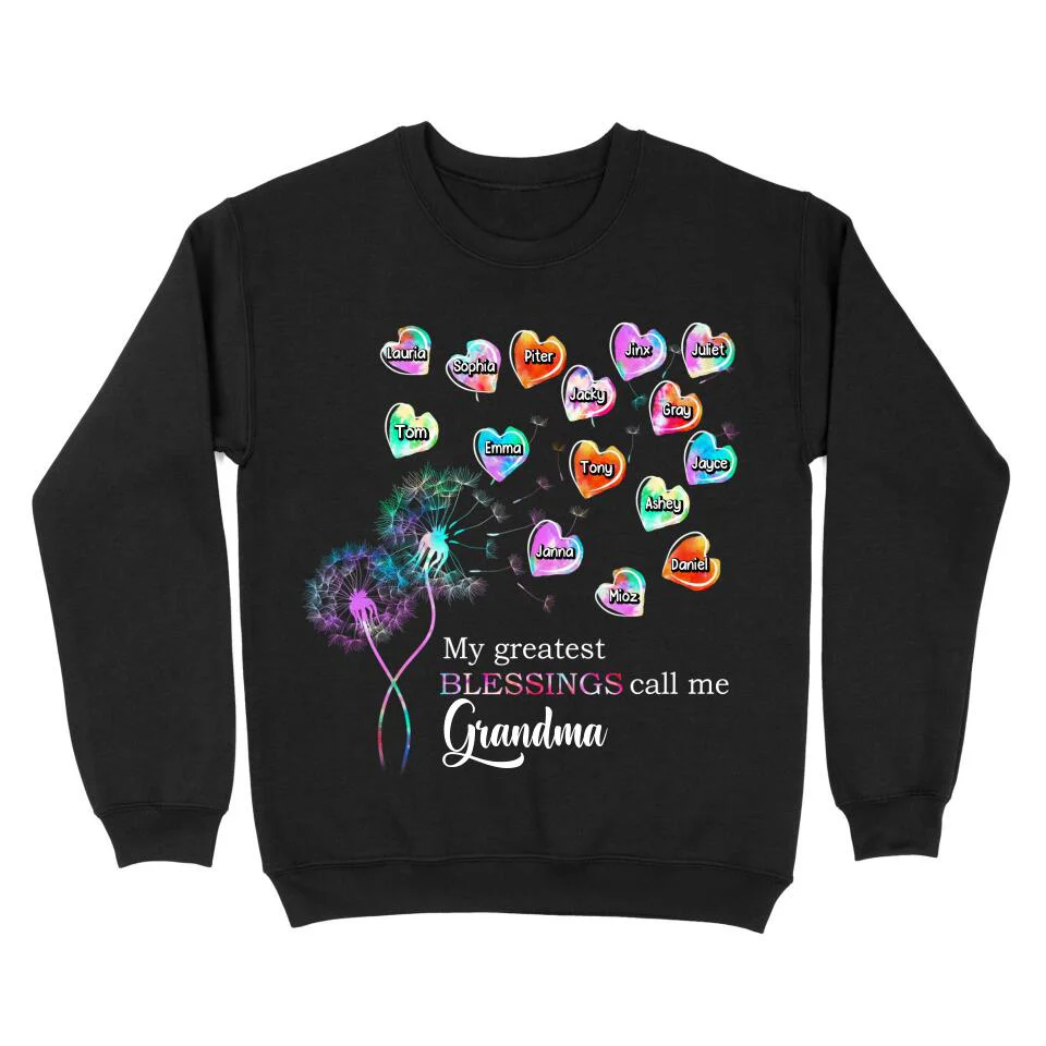 Personalized Grandma Dandelion Flower Heart T-shirt or Sweatshirt - Image 4
