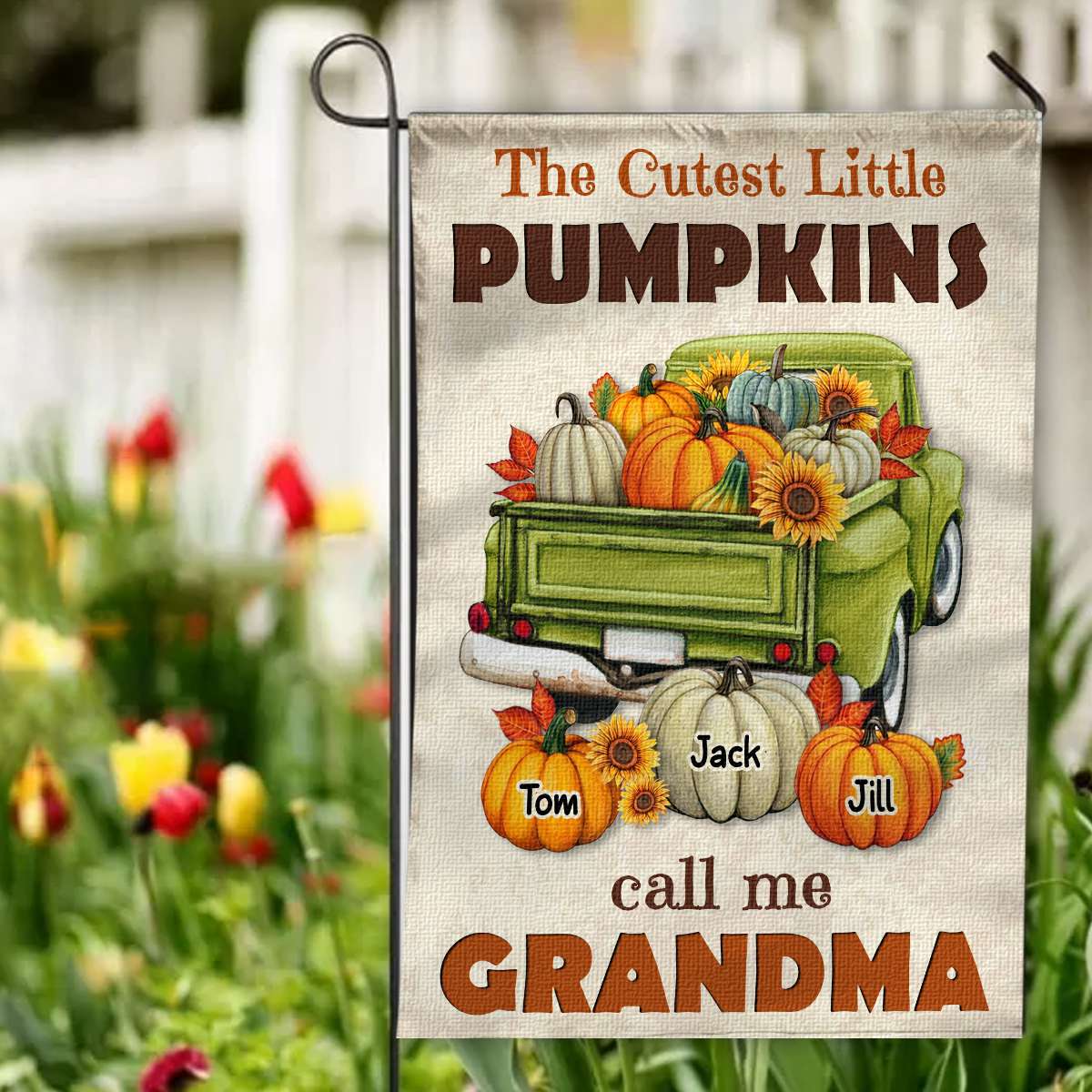 Personalized Grandma Gifts Garden Flag Fall Decoration - Image 2