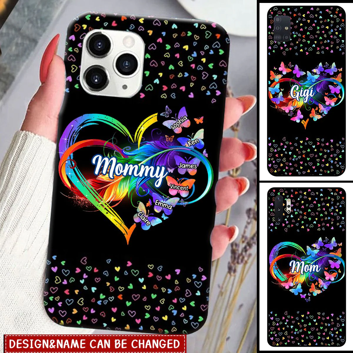 Personalized Grandma Heart Infinity Butterfly Phone Case - Image 2