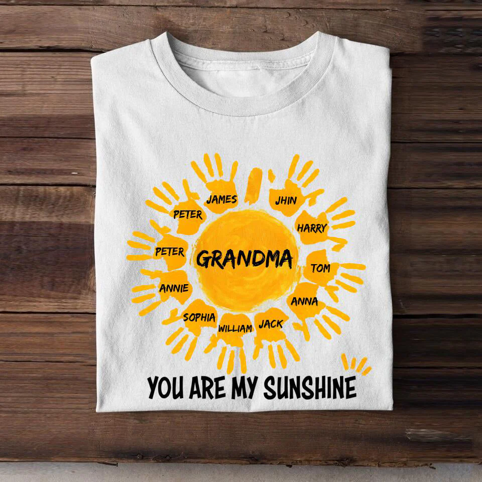 Personalized Grandma Kid You are My Sunshine T-shirt - Image 3