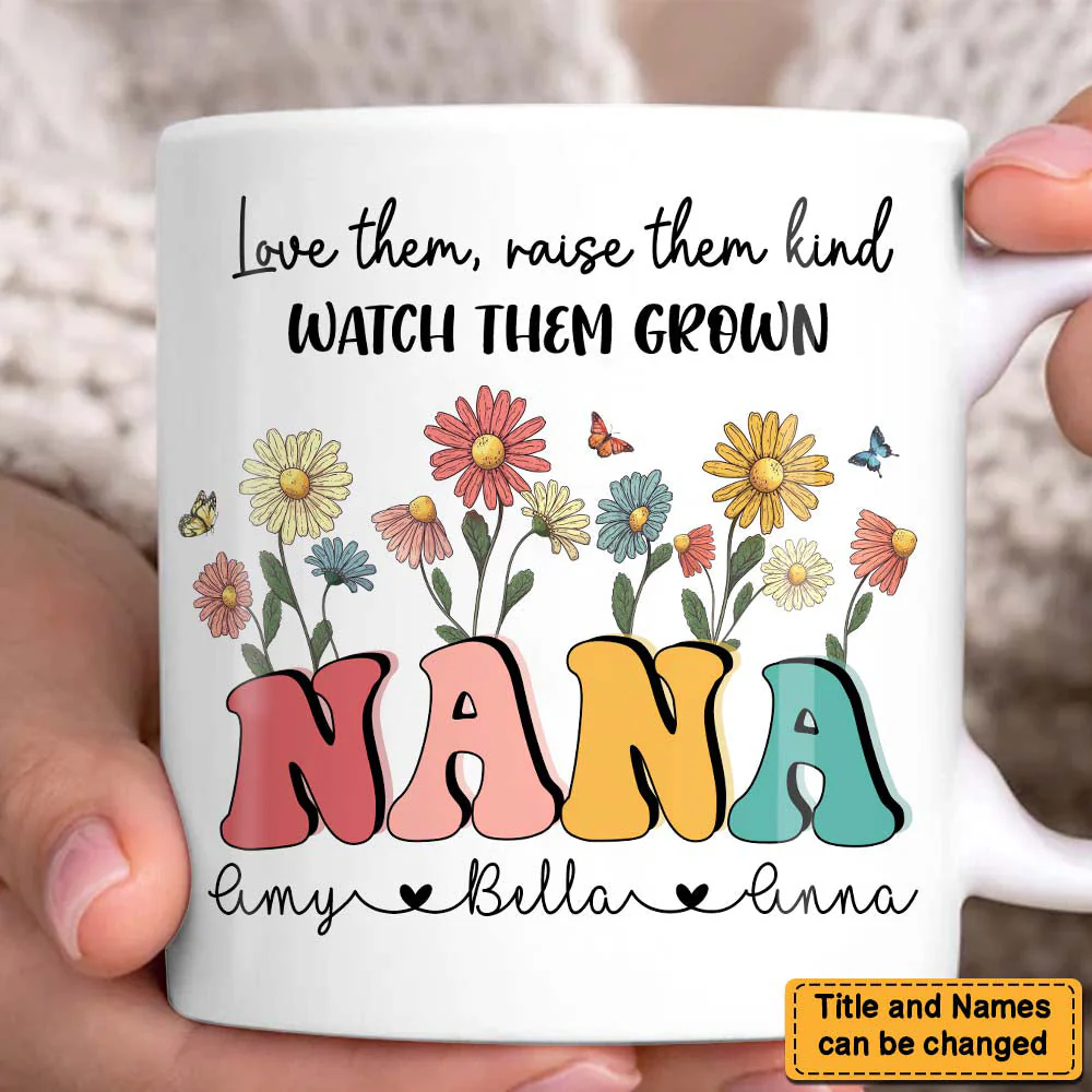 Personalized Grandma Love Them Raise Them Kind Mug - Image 3