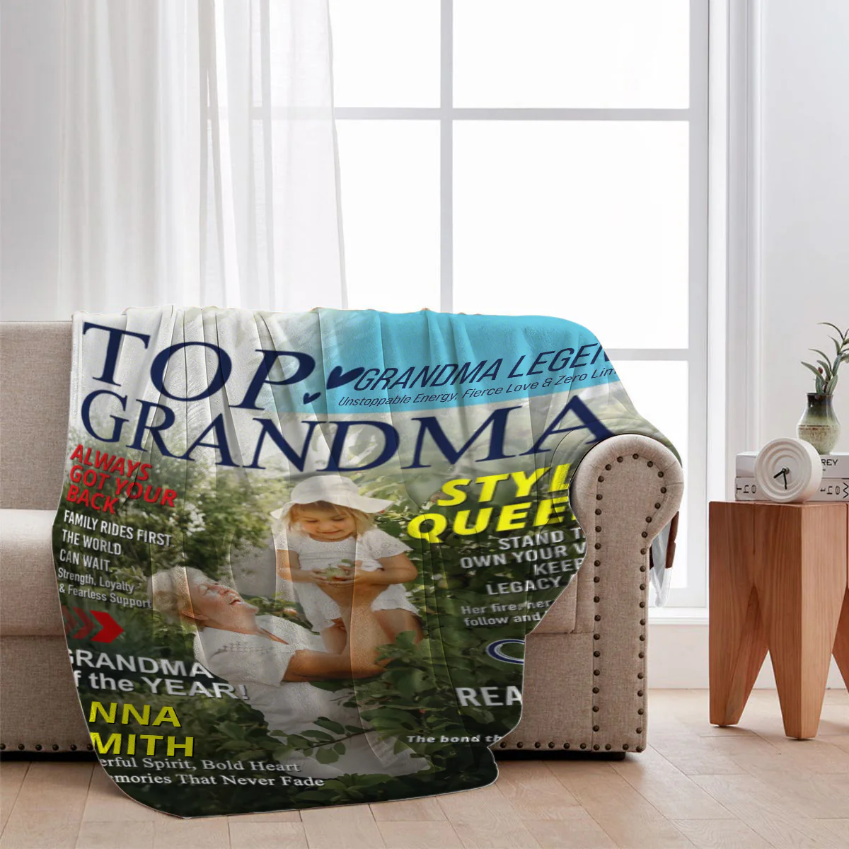 Personalized Grandma Magazine Cover Blanket Gifts for Grandma - Image 2