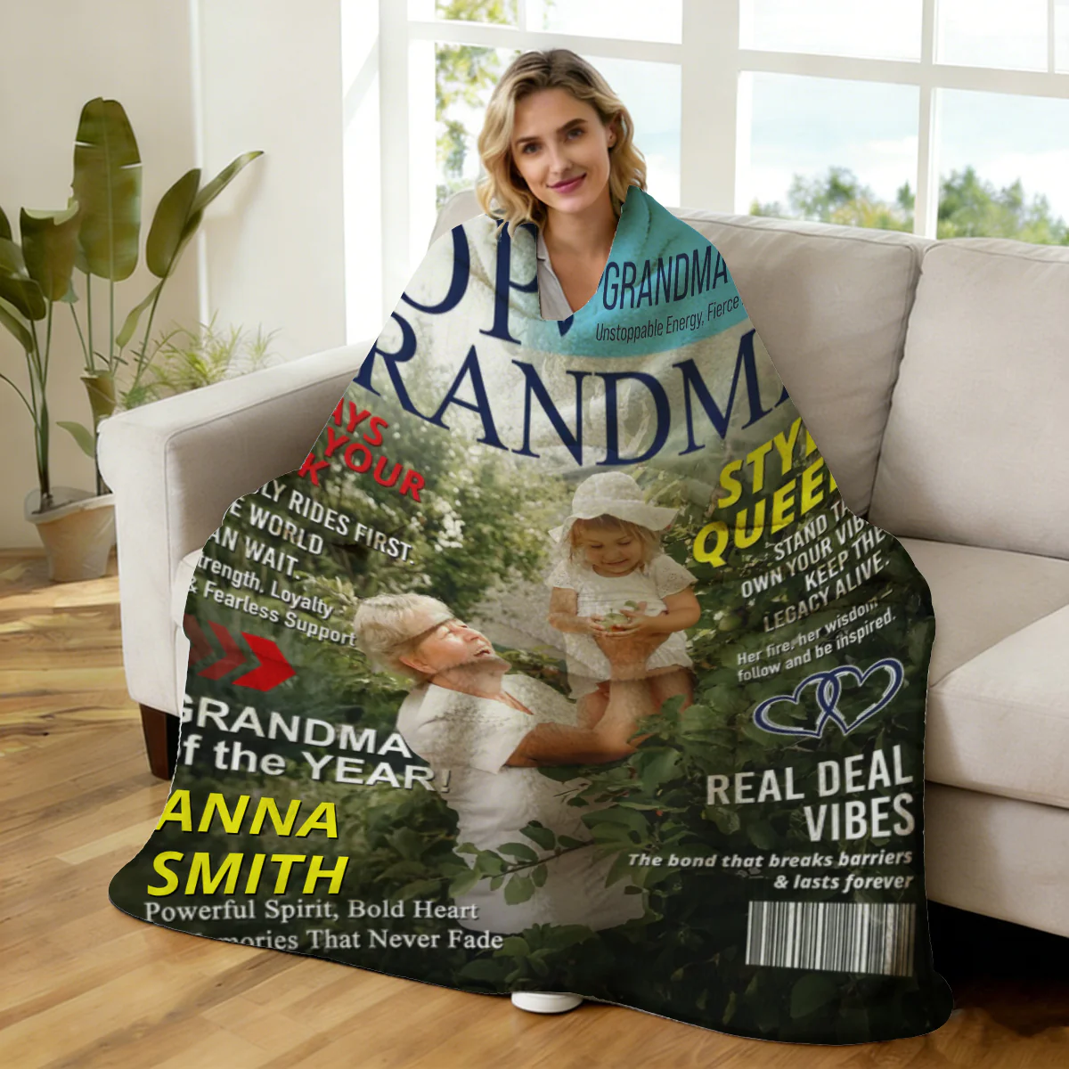 Personalized Grandma Magazine Cover Blanket Gifts for Grandma - Image 3