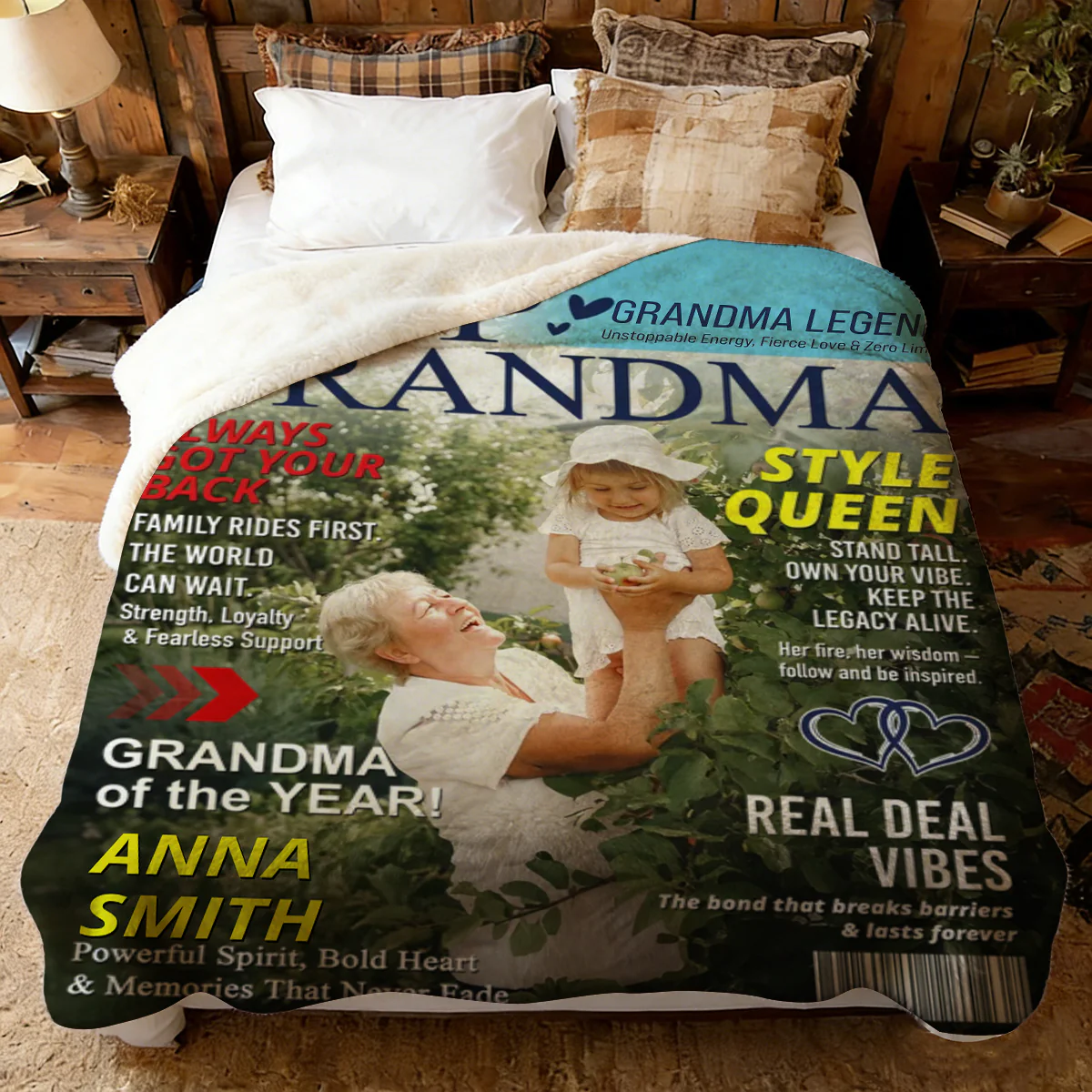 Personalized Grandma Magazine Cover Blanket Gifts for Grandma - Image 4