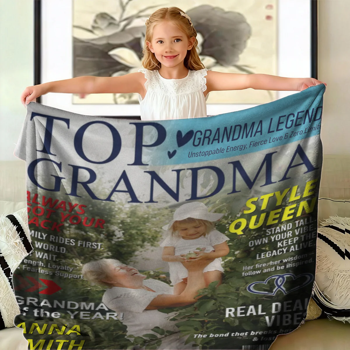 Personalized Grandma Magazine Cover Blanket Gifts for Grandma - Image 5