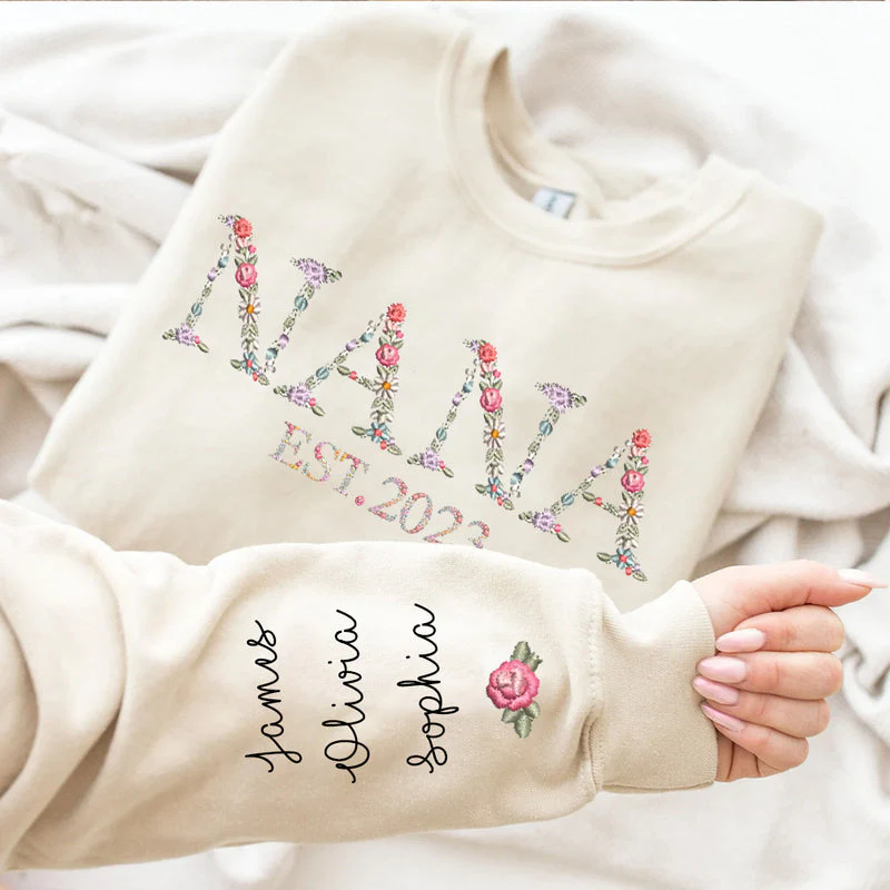 Personalized Grandma Mom Est. Floral Sweatshirt - Image 6