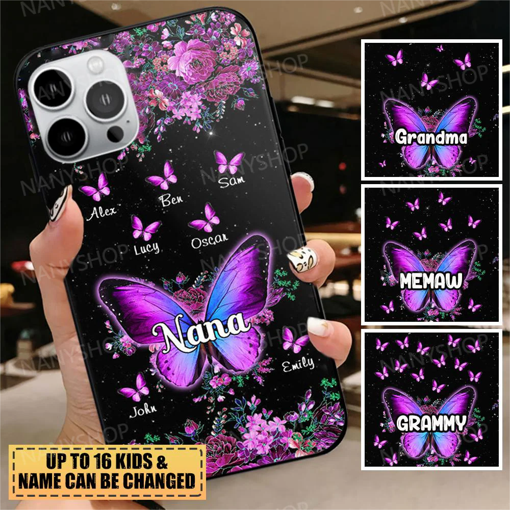 Personalized Grandma - Mom Flower Butterfly Kids Phonecase