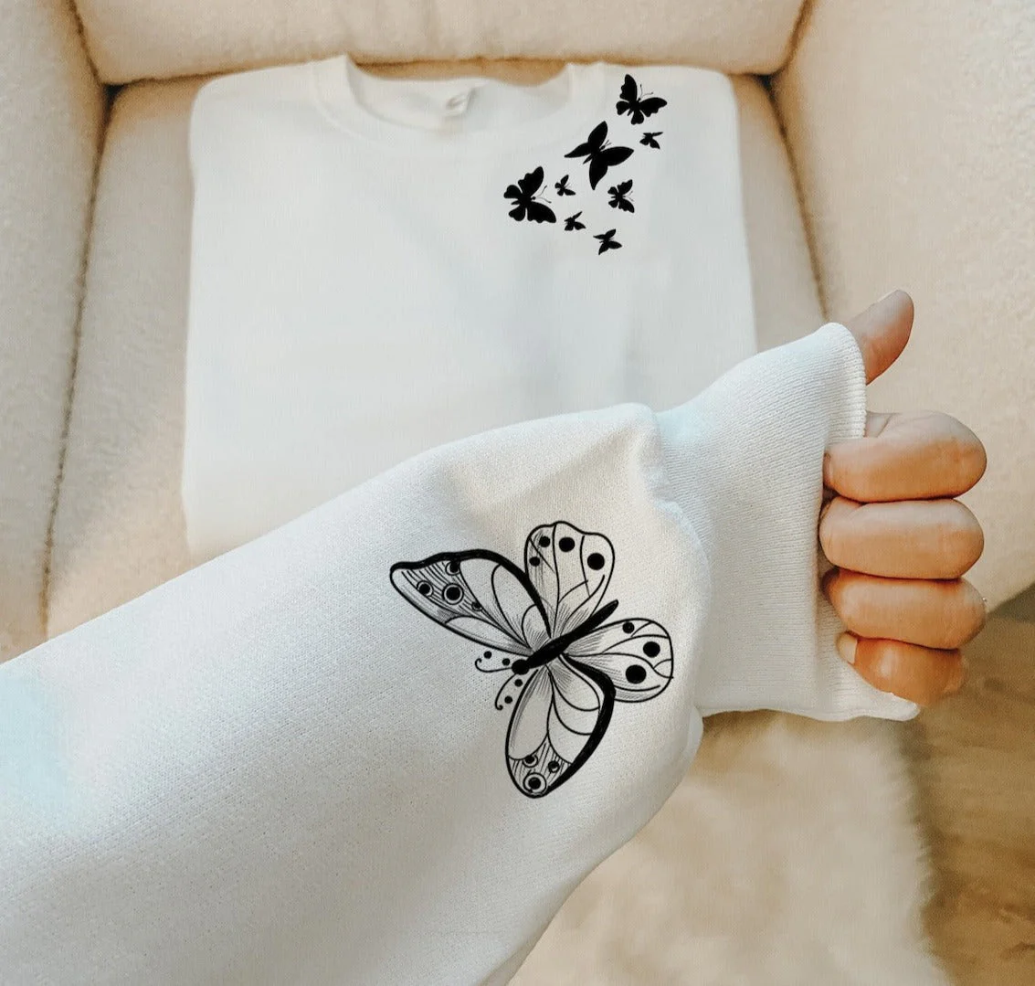Personalized Grandma/Mom Kids Butterfly Sweatshirt - Image 7
