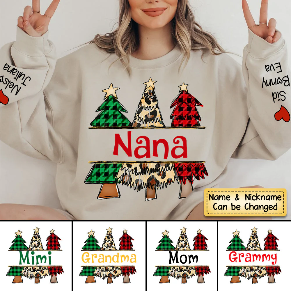 Personalized Grandma/Mom Kids Christmas Tree Sweatshirt
