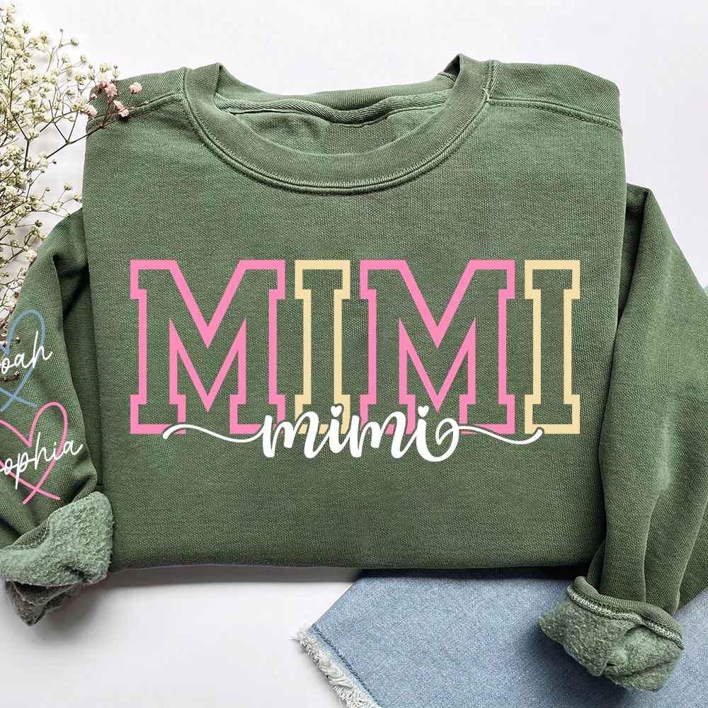 Personalized Grandma Name Sweatshirt, Warm Gift for Grandma And Grandchild - Image 10