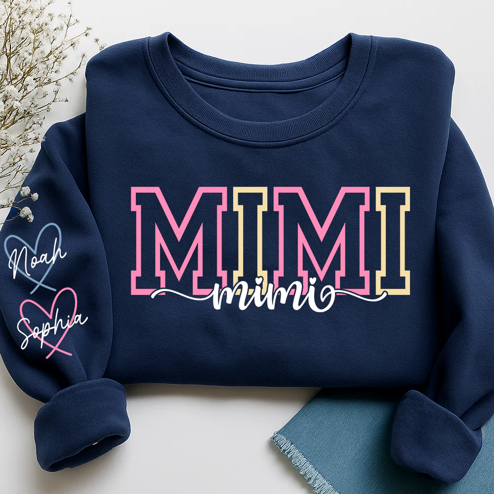 Personalized Grandma Name Sweatshirt, Warm Gift for Grandma And Grandchild - Image 2