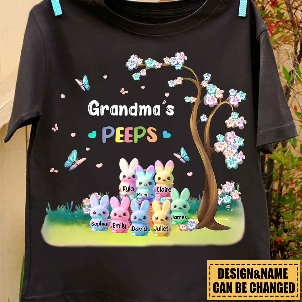 Personalized Grandma's bunny Marshmallow T shirt - Image 8