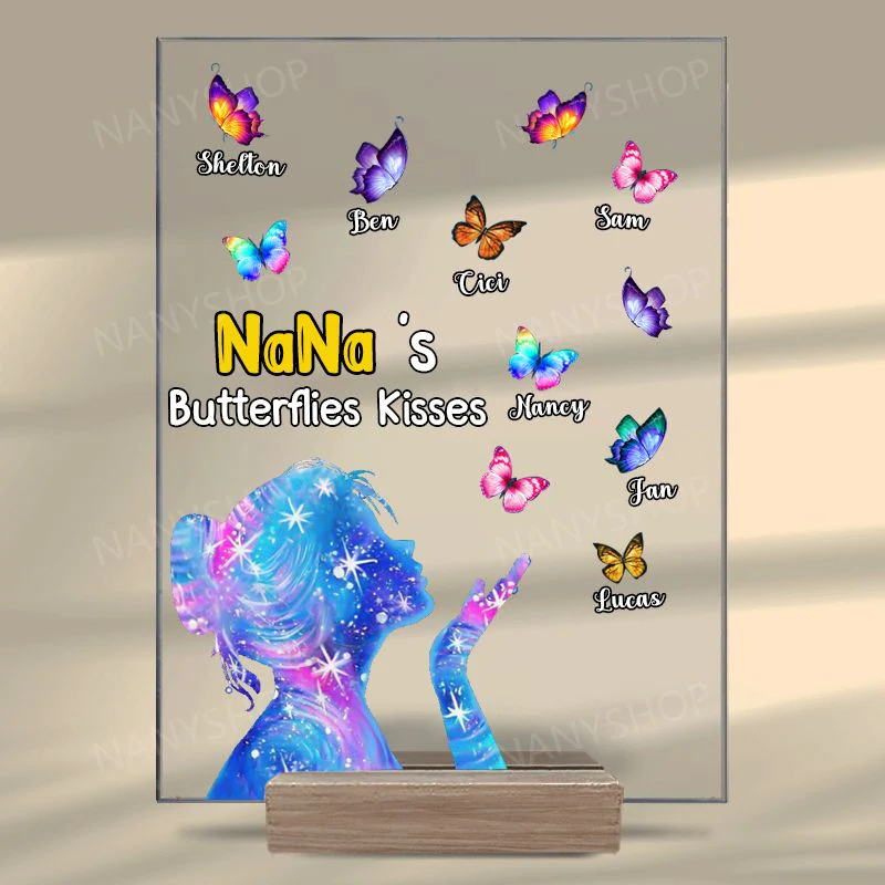 Personalized Grandma's Butterflies Kisses Acrylic Plaque-Gift For Mom, Grandma - Image 3