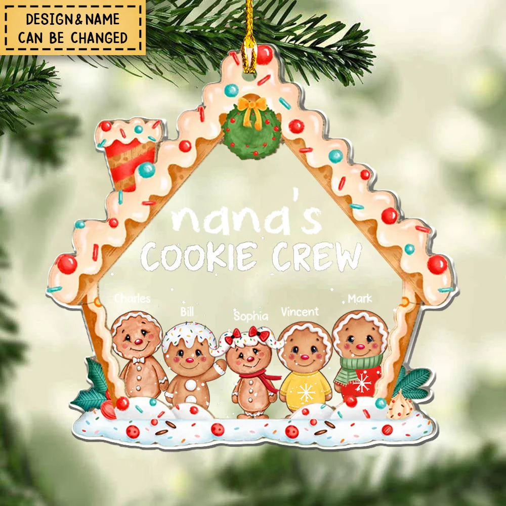 Personalized Grandma's Cookie Crew Acrylic Ornament - Image 2