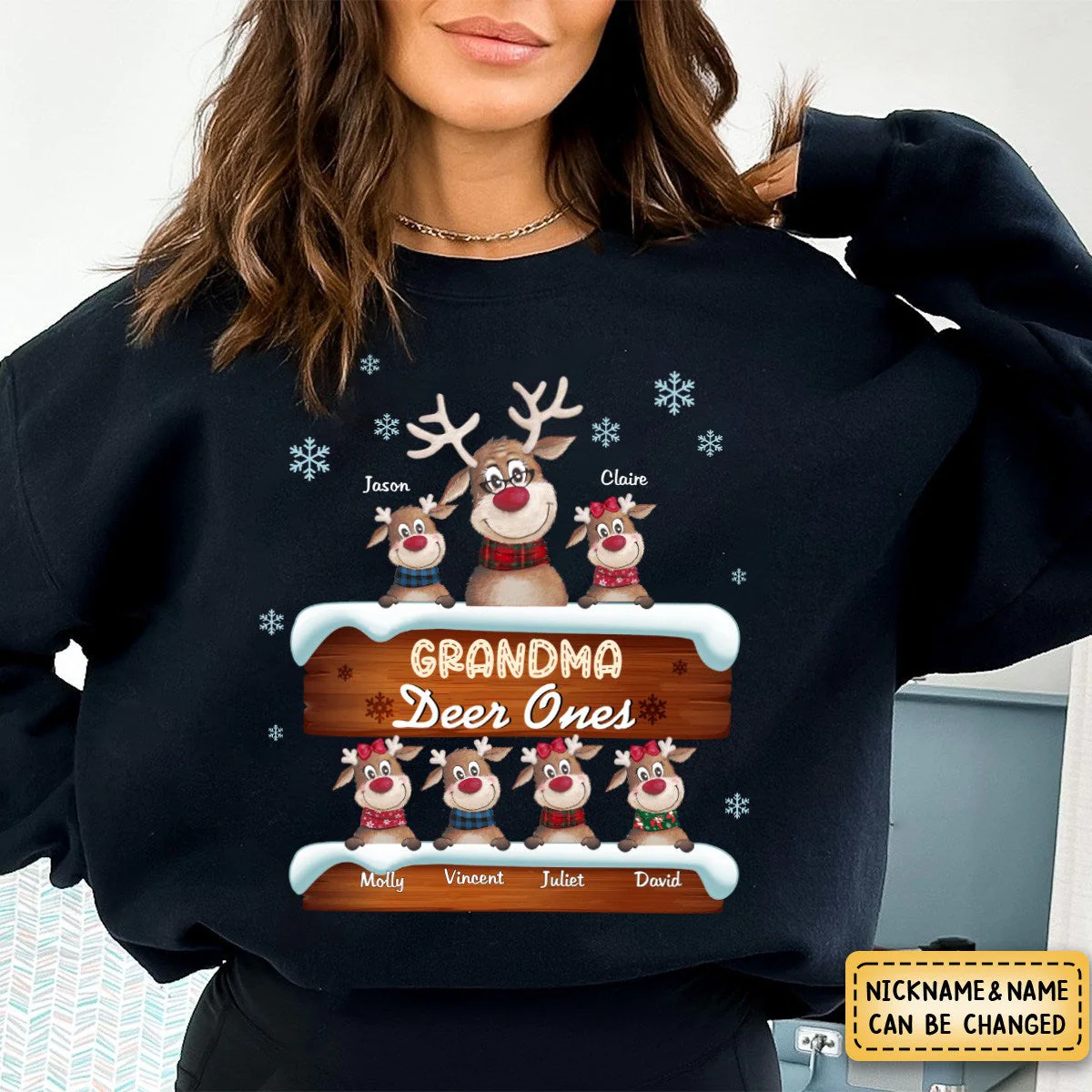 Personalized Grandma's Deer Ones Sweatshirt - Image 2