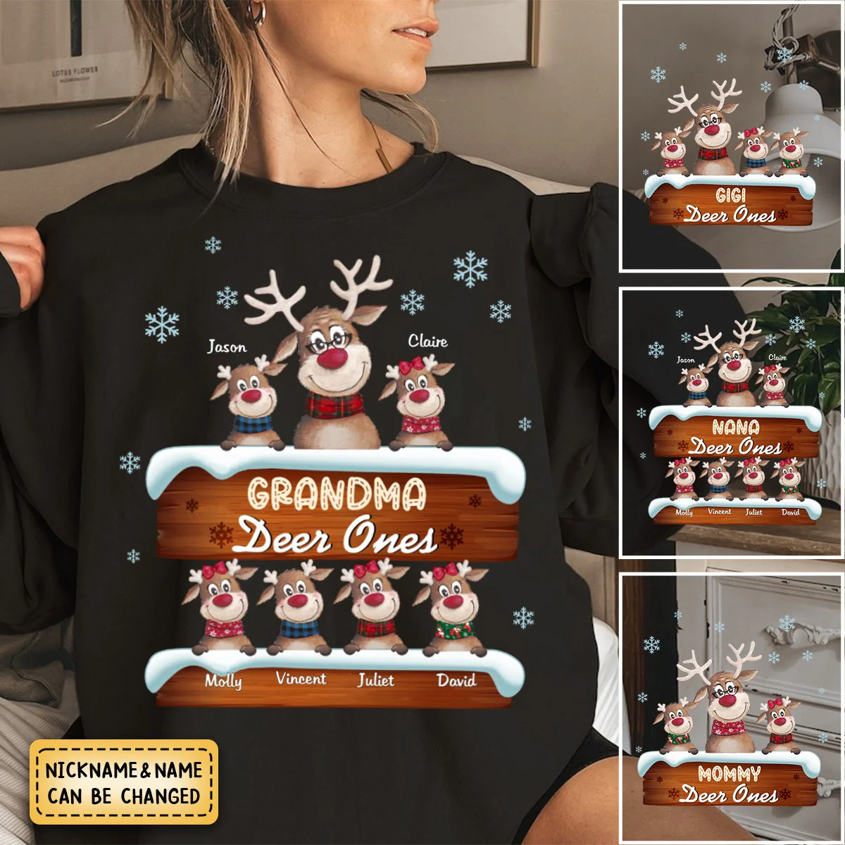 Personalized Grandma's Deer Ones Sweatshirt - Image 5